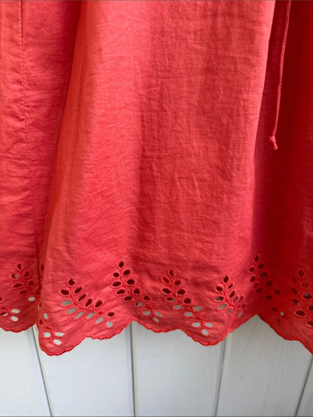 Madewell Red Eyelet Short Sleeve Romper